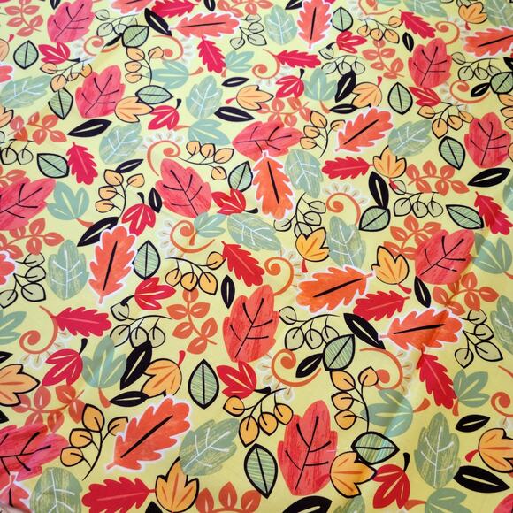 Fall Leaf Cotton Fabric 1yd x 44 In My Pumpkin Patch Autumn Quilt M'Liss Crafts - Picture 4 of 8